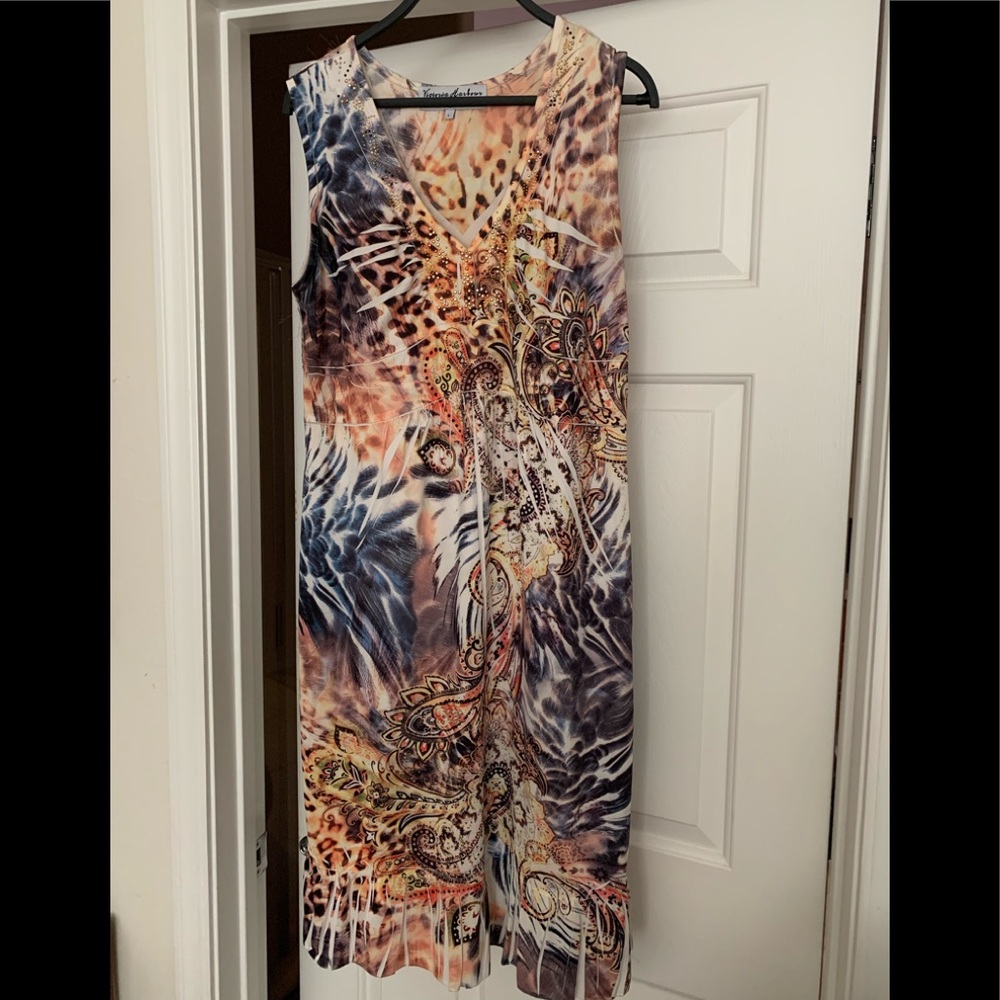 Multi colored print dress